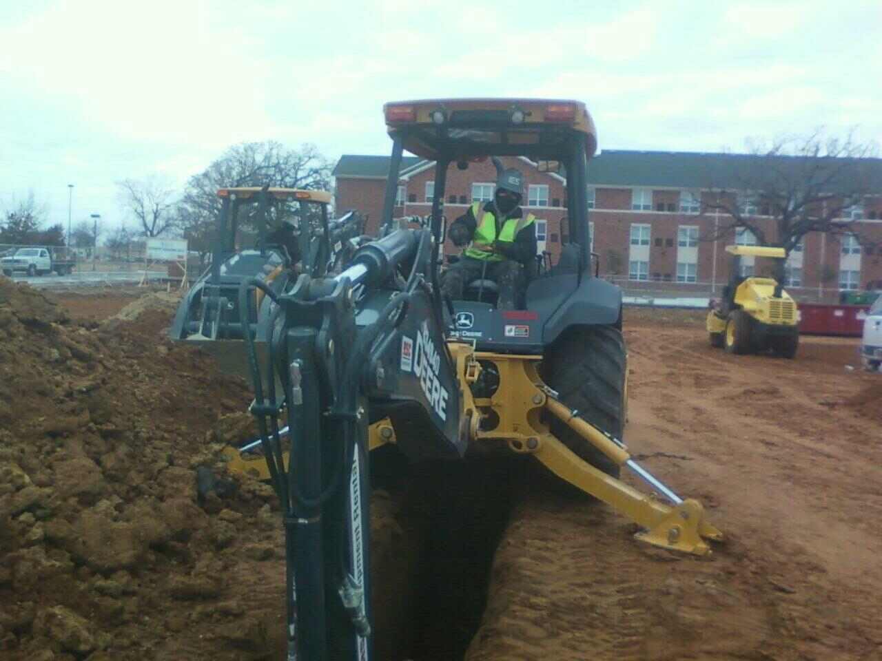 electrical trenching with backhoe