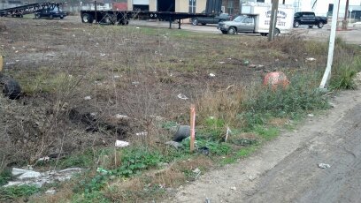 before culvert installation for driveway