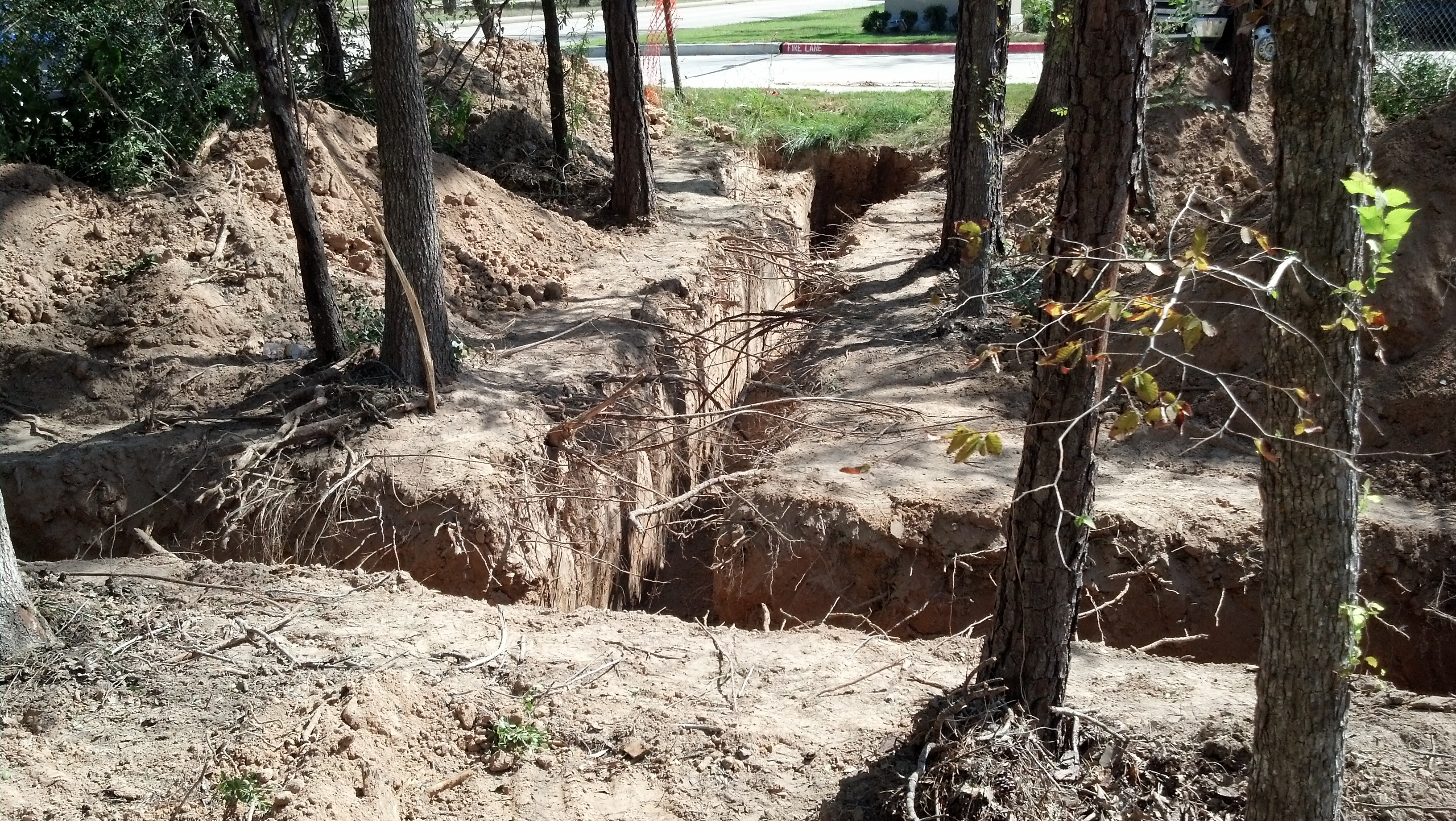 fire service line trenching houston