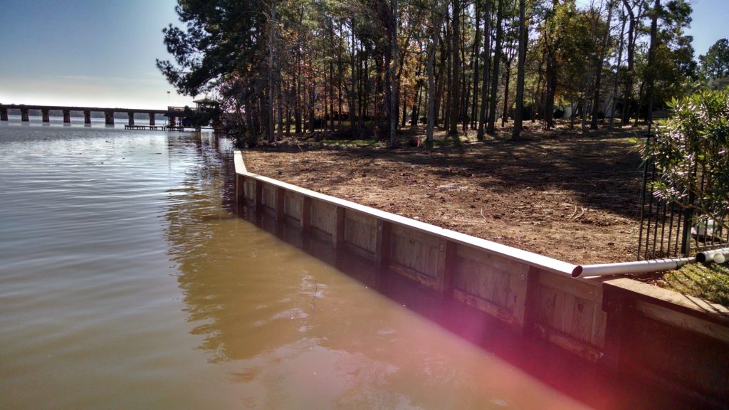 After bulkhead construction replacement at the walden on lake houston