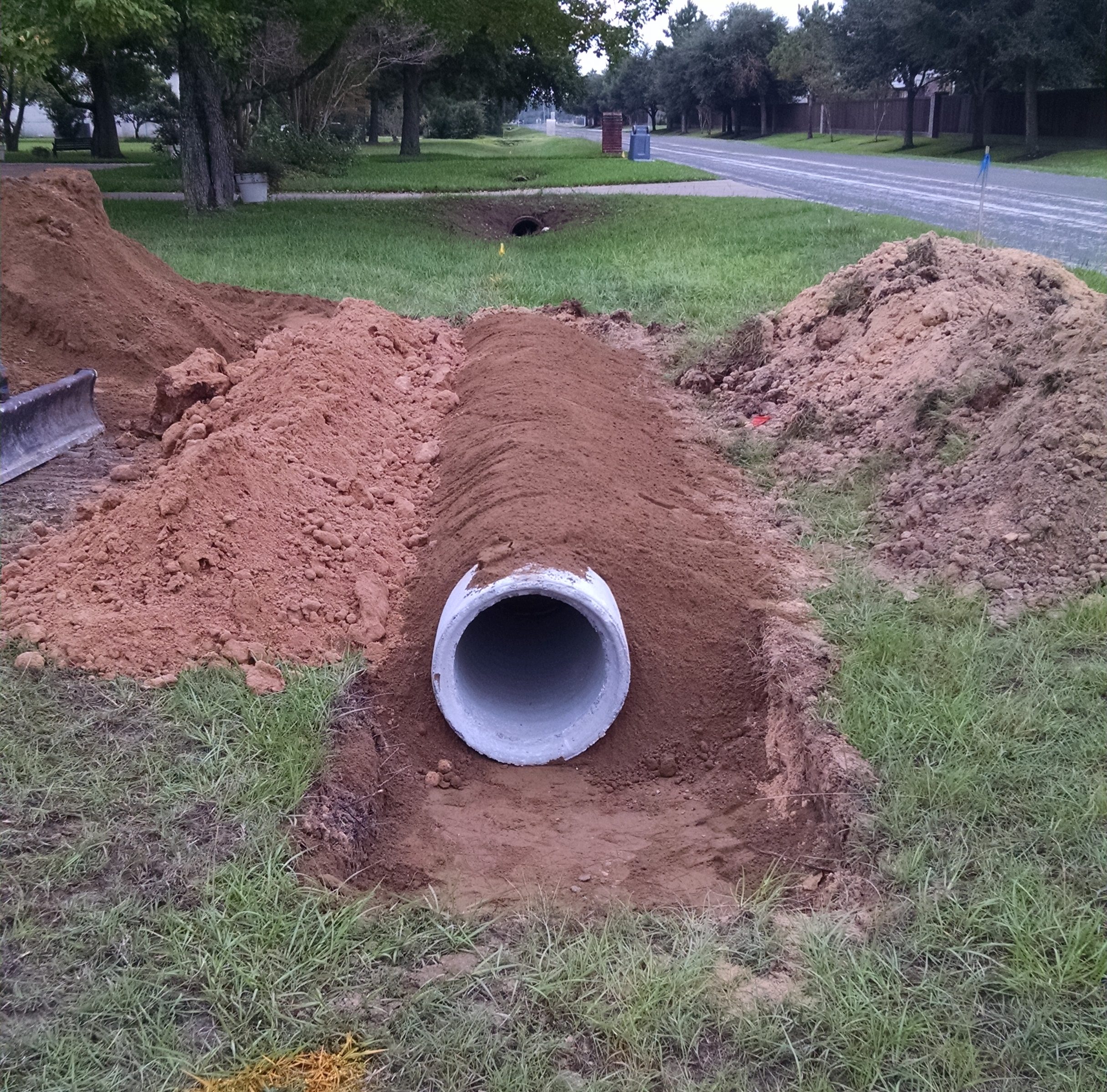 culvert installation with stabilized sand