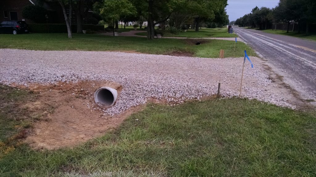 culvert installation Houston with crushed concrete