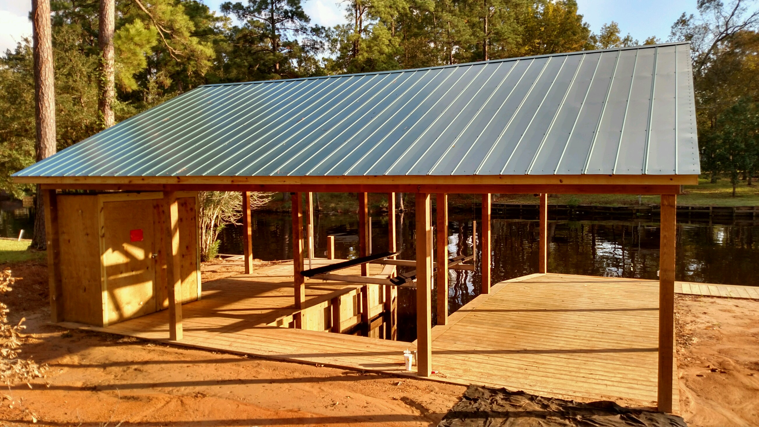 Boat house construction slip marine construction on  lake Houston 