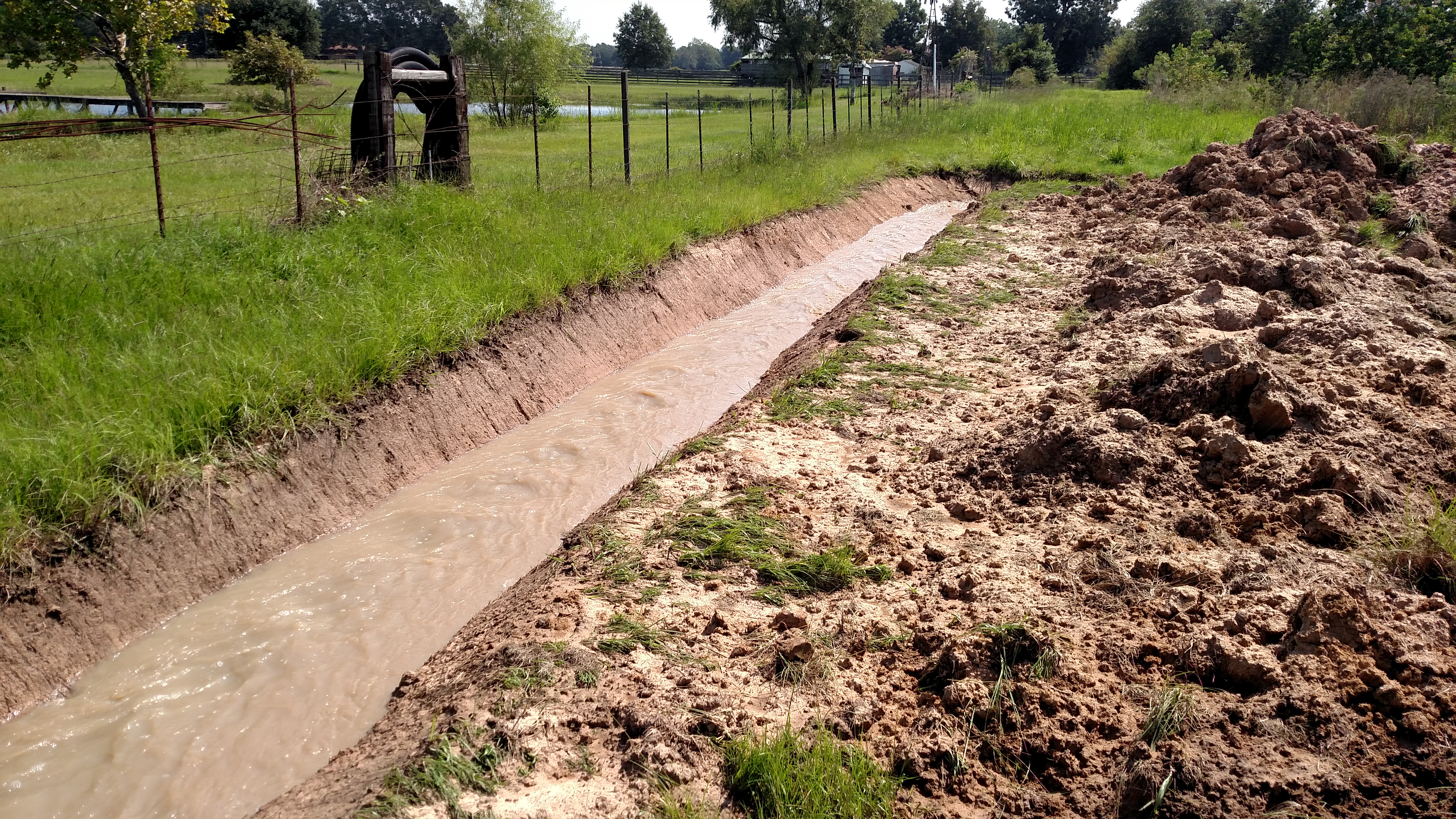 after ditch excavation for drainage houston