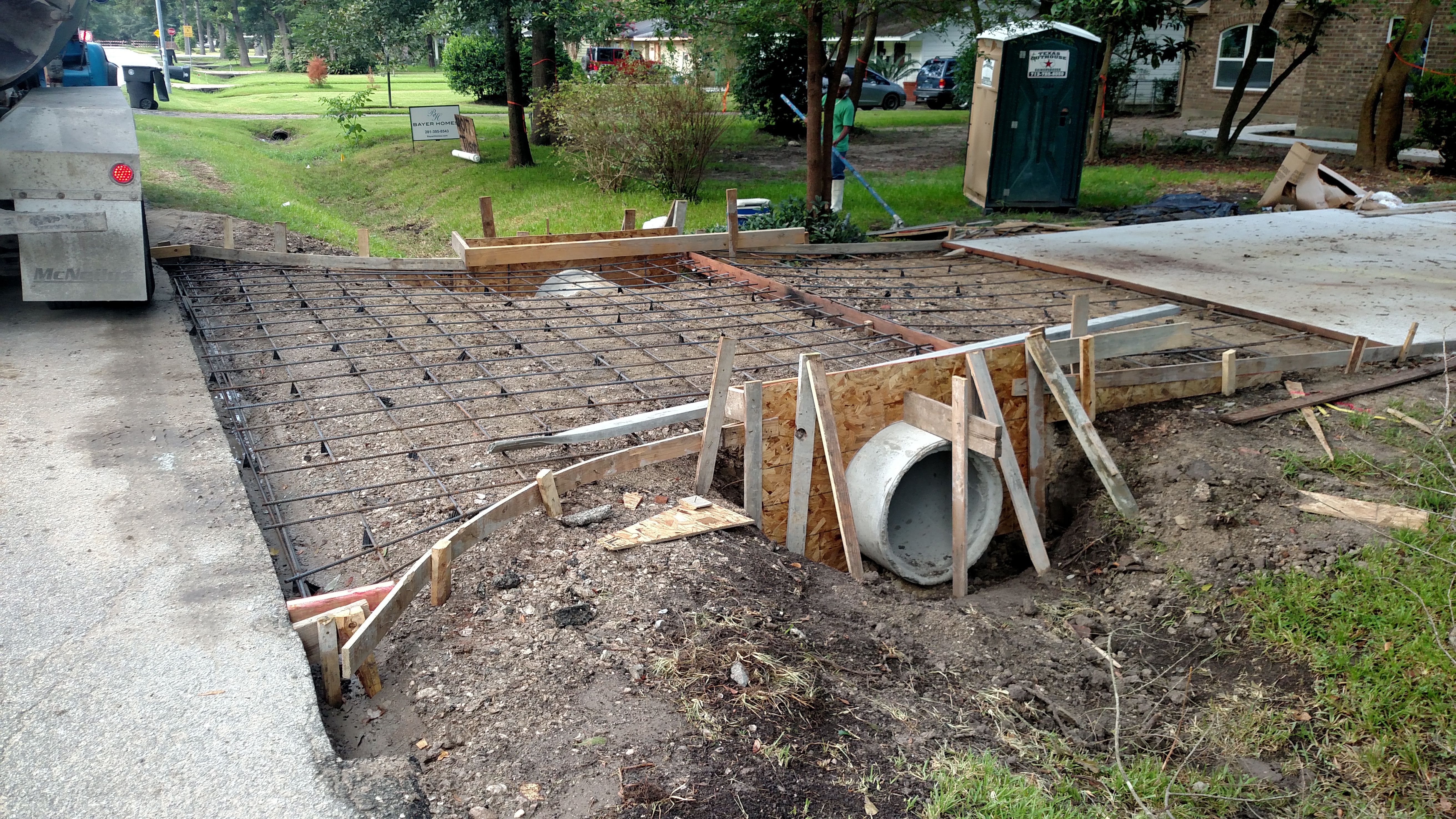 before pour culvert and concrete driveway