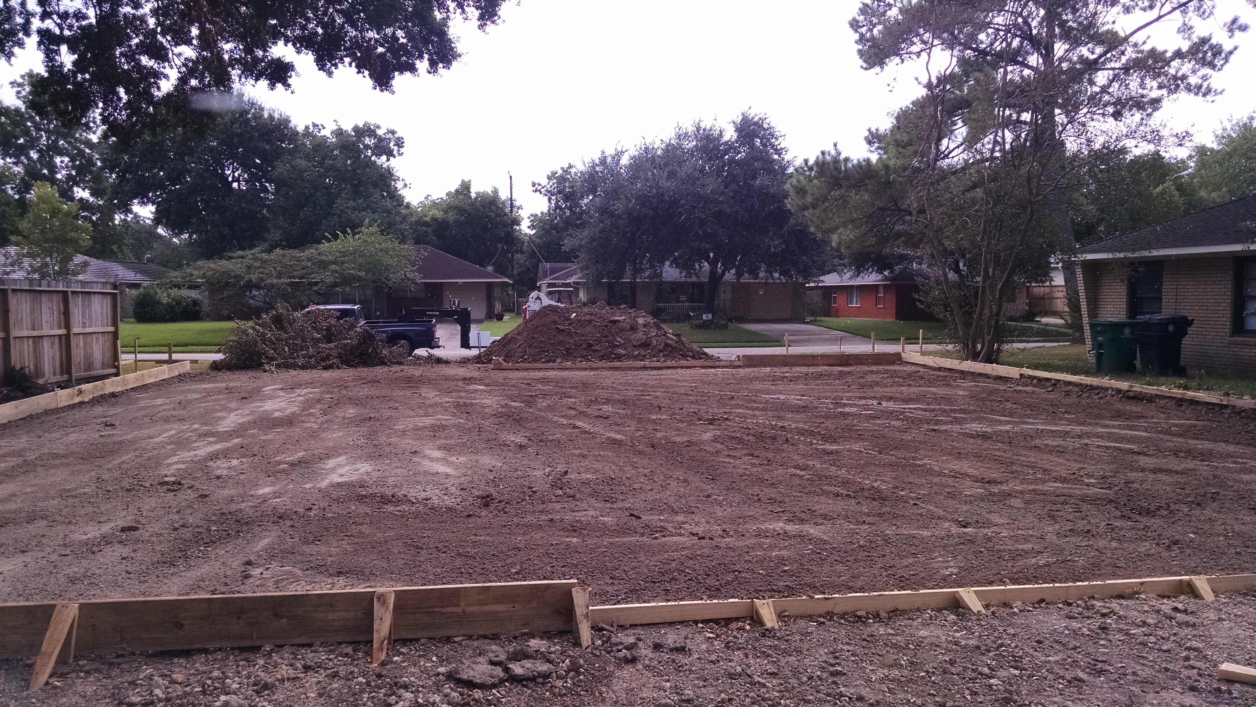 house pad formed up ready to pour concrete